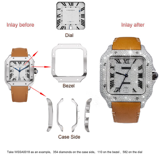 Private Customization Modified Watch Inlaid with Earth Grown Diamonds(Support Various Watch Brands and Models)