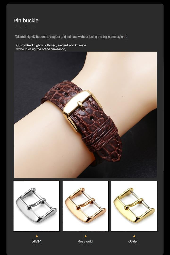 Double-sided alligator leather strap compatible with Omega, IWC, Tissot, Longines, Jaeger-LeCoultre, Cartier, and Jaeger-LeCoultre genuine leather straps