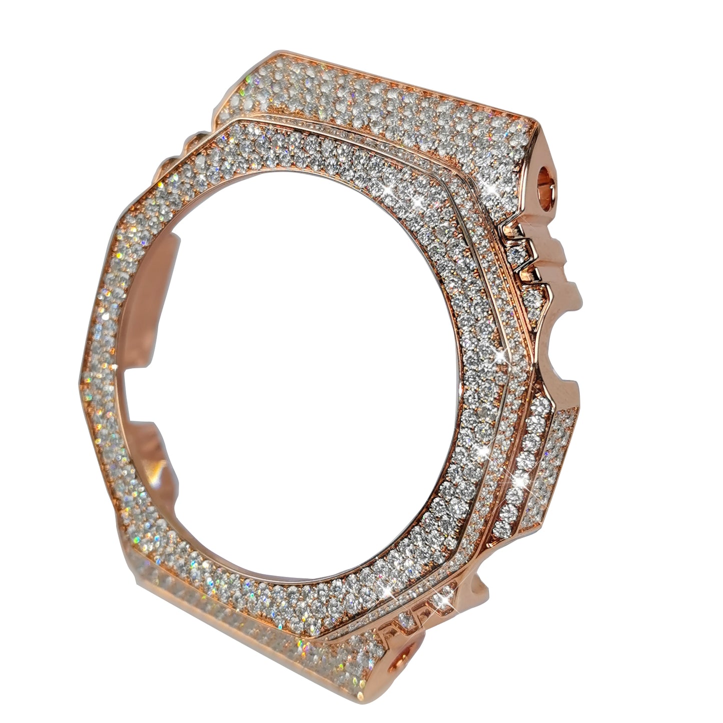 Modified watch Inlaid with earth grown diamonds watch case and band for  Casio wristwatch GBM 2100 Series