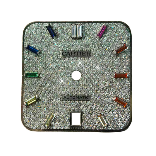 Modified Watch Inlaid with Earth Grown Diamonds Watch Dial for Santos De Cartier