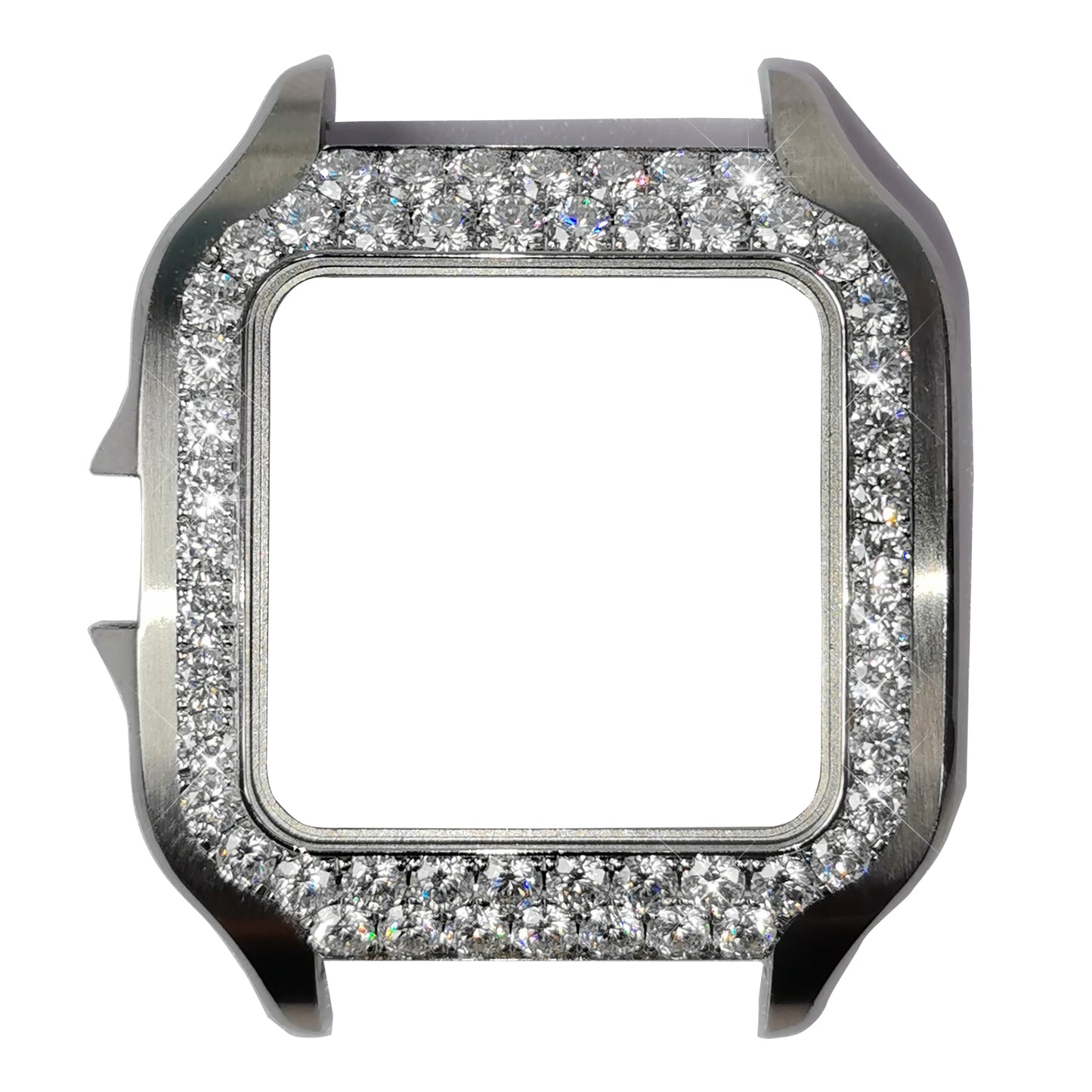 Modified Watch Inlaid with Earth Grown Diamonds Watch Bezel for SANTOS DE CARTIER Series