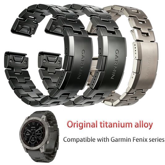 26mmTitanium Metal Quick Release WatchBand Compatible for Fenix 8 51mm/Enduro 3 51mm/Fenix 6X Pro/7X Pro/5X Plus, Quick Fit 22mm Titanium Metal Wristband with Stainless Steel Buckle for Fenix 8 47mm/E 47mm/Fenix 6 Pro/7/5 Plus/EPIX 2/Forerunner 965