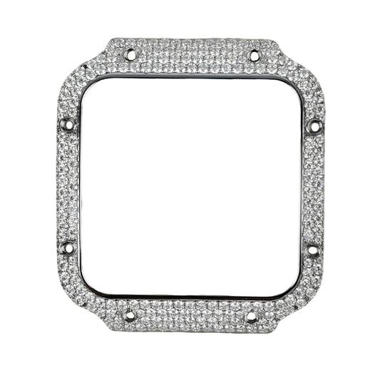 Pavé Set Natural Diamonds Watch Bezel For Santos DE Cartier 47.5*39.8mm Automatic Mechanical Watch