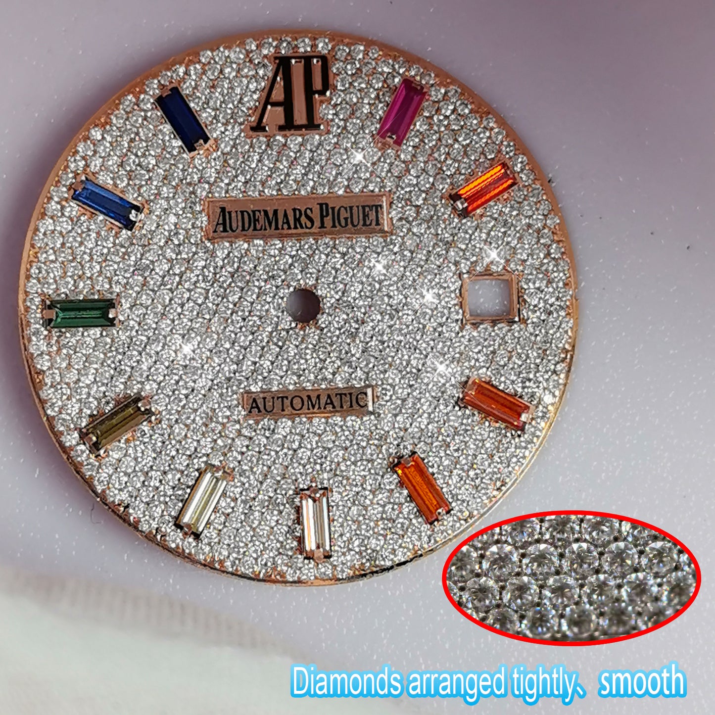 Inlaid with Earth Grown Diamonds Watch Dial for Audemars Piguet Royal Oak