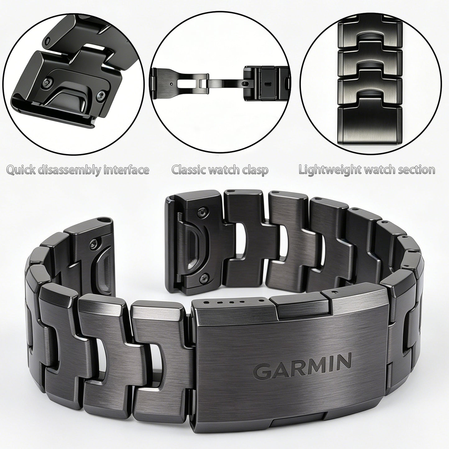 26mmTitanium Metal Quick Release WatchBand Compatible for Fenix 8 51mm/Enduro 3 51mm/Fenix 6X Pro/7X Pro/5X Plus, Quick Fit 22mm Titanium Metal Wristband with Stainless Steel Buckle for Fenix 8 47mm/E 47mm/Fenix 6 Pro/7/5 Plus/EPIX 2/Forerunner 965