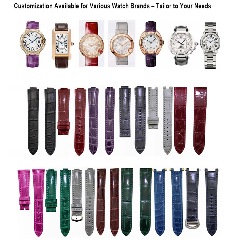 Custom American Aligator Skin Watchband/Nile Crocodile Skin/Siamese Crocodile Skin/Full-grain Top-grain Calf Leather Watch strap(Support various models)