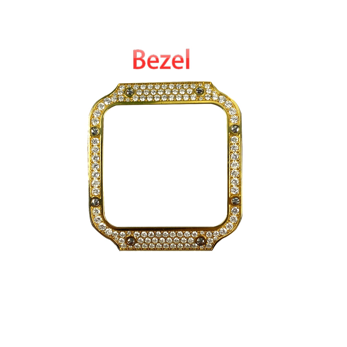 Modified Watch Inlaid with Earth Grown Diamonds Watch Dial Bezel Case and Band for SANTOS DE CARTIER Series