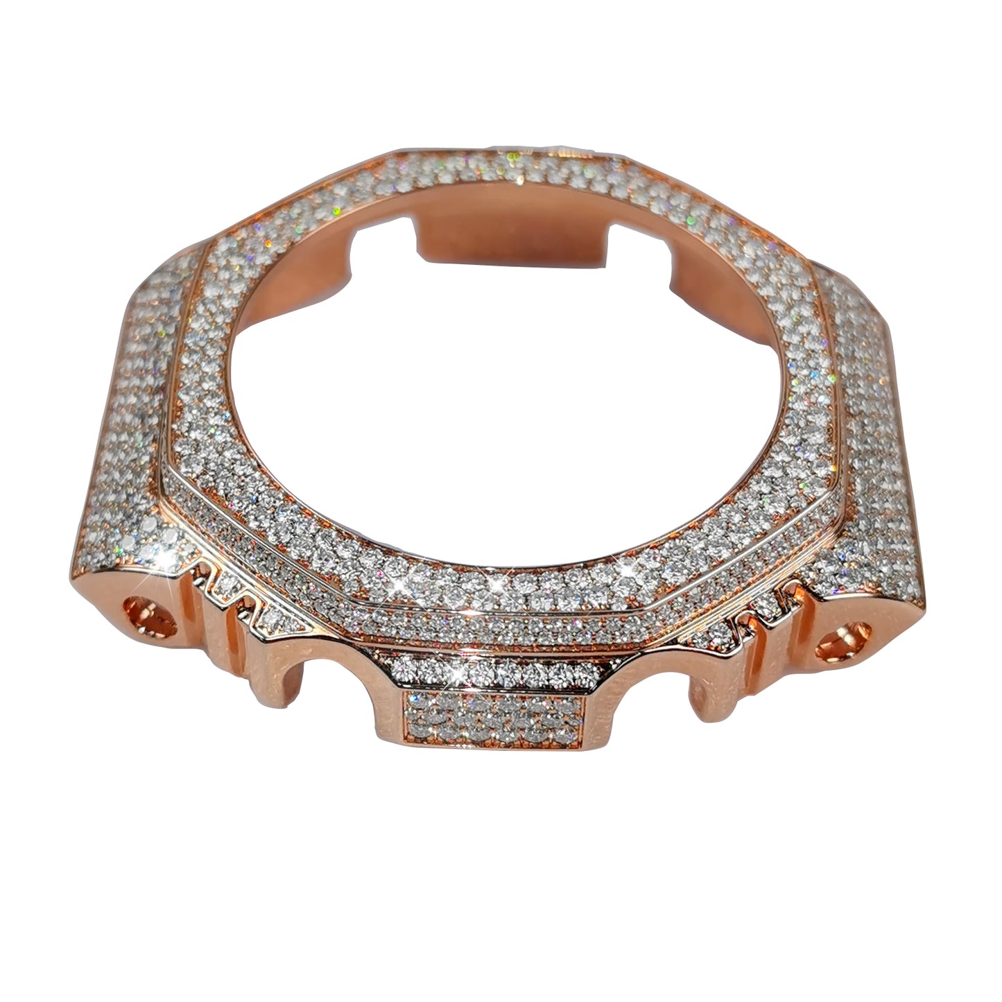 Modified watch Inlaid with earth grown diamonds watch case and band for  Casio wristwatch GBM 2100 Series