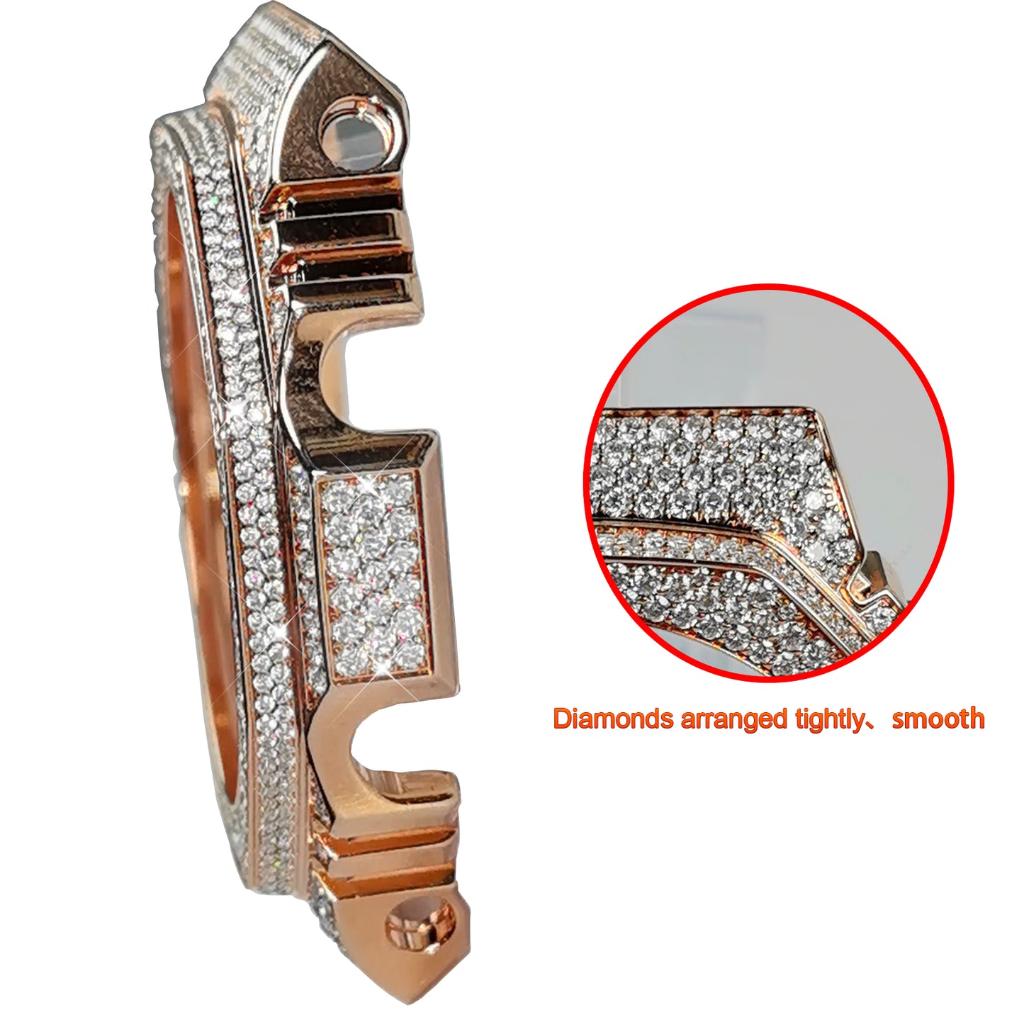 Modified watch Inlaid with earth grown diamonds watch case and band for  Casio wristwatch GBM 2100 Series