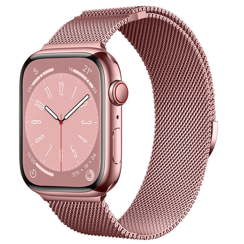 Original Titanium Milanese Loop Compatible with Apple Watch Bands 38mm 40mm 41mm 42mm 44mm 45mm 46mm 49mm for Women & Men, Magnetic Closure Adjustable Metal Strap for iWatch Series 11 10 9 8 7 6 5 4 SE2 3 Ultra