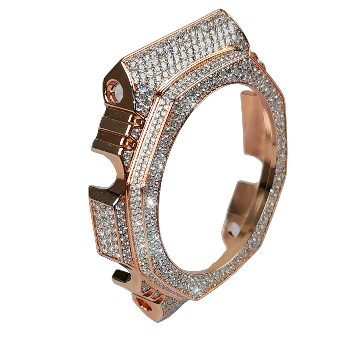 Modified watch Inlaid with earth grown diamonds watch case and band for  Casio wristwatch GBM 2100 Series