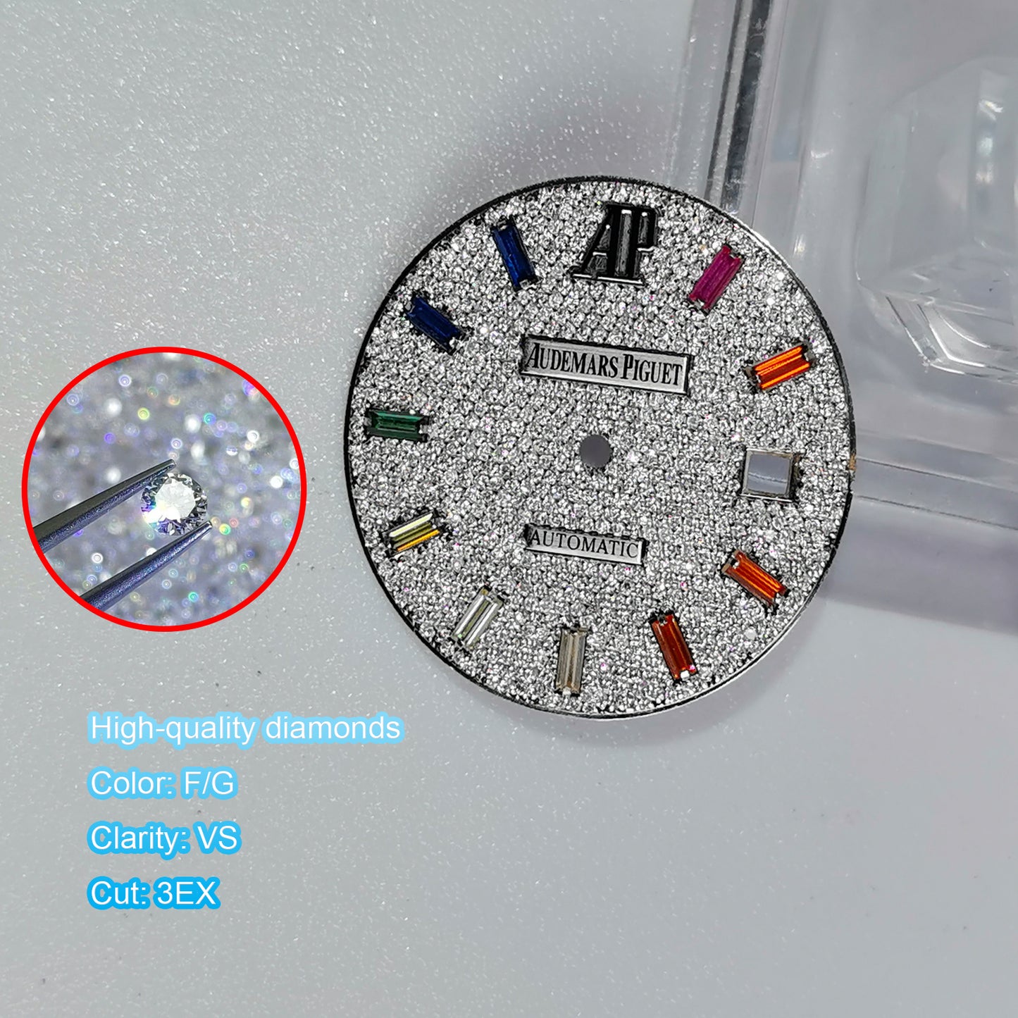 Inlaid with Earth Grown Diamonds Watch Dial for Audemars Piguet Royal Oak