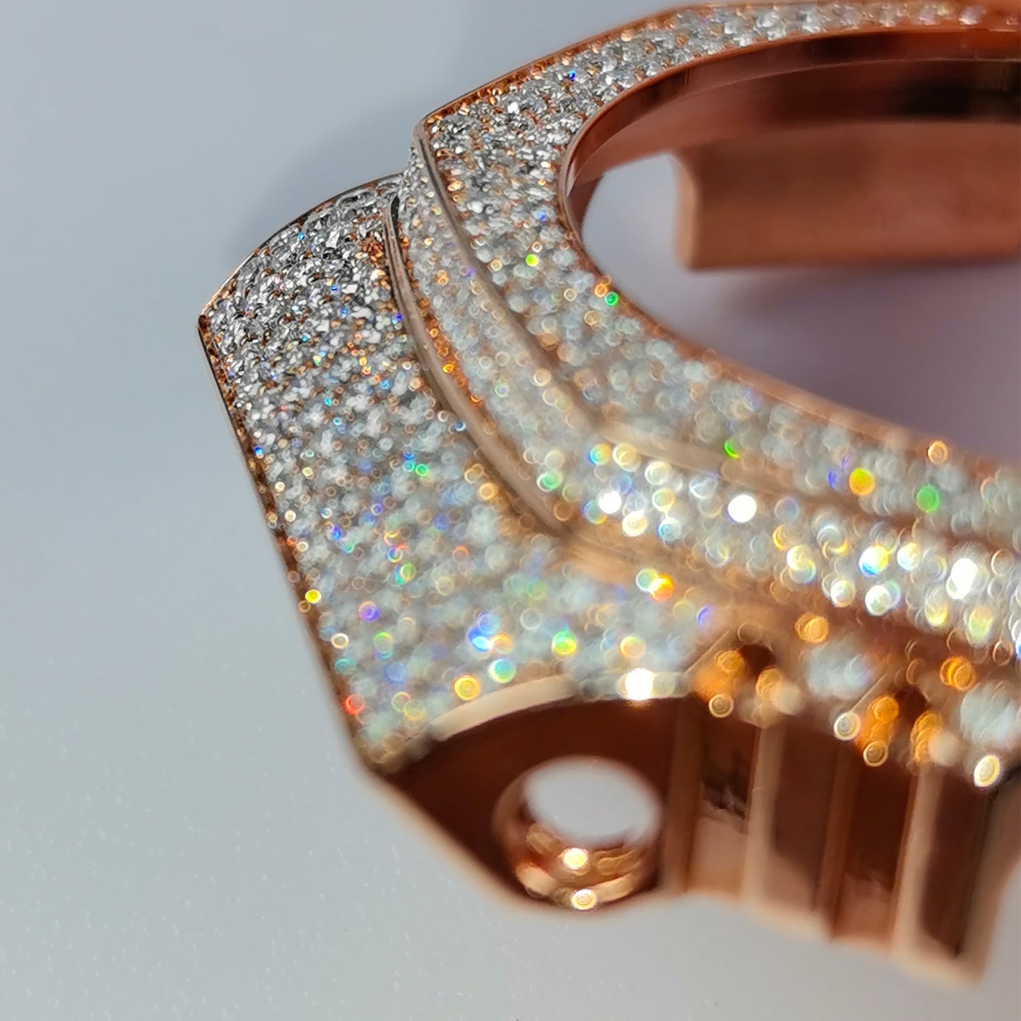 Modified watch Inlaid with earth grown diamonds watch case and band for  Casio wristwatch GBM 2100 Series