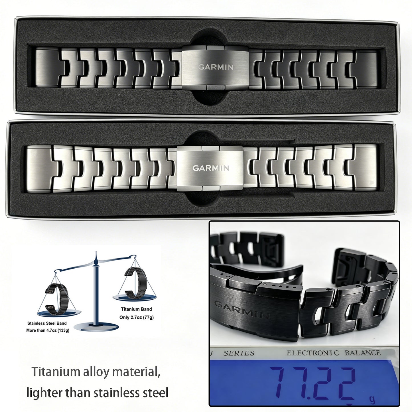 26mmTitanium Metal Quick Release WatchBand Compatible for Fenix 8 51mm/Enduro 3 51mm/Fenix 6X Pro/7X Pro/5X Plus, Quick Fit 22mm Titanium Metal Wristband with Stainless Steel Buckle for Fenix 8 47mm/E 47mm/Fenix 6 Pro/7/5 Plus/EPIX 2/Forerunner 965