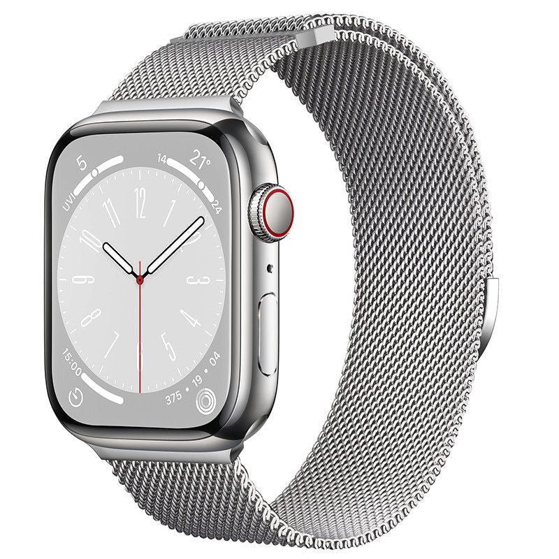 Original Titanium Milanese Loop Compatible with Apple Watch Bands 38mm 40mm 41mm 42mm 44mm 45mm 46mm 49mm for Women & Men, Magnetic Closure Adjustable Metal Strap for iWatch Series 11 10 9 8 7 6 5 4 SE2 3 Ultra