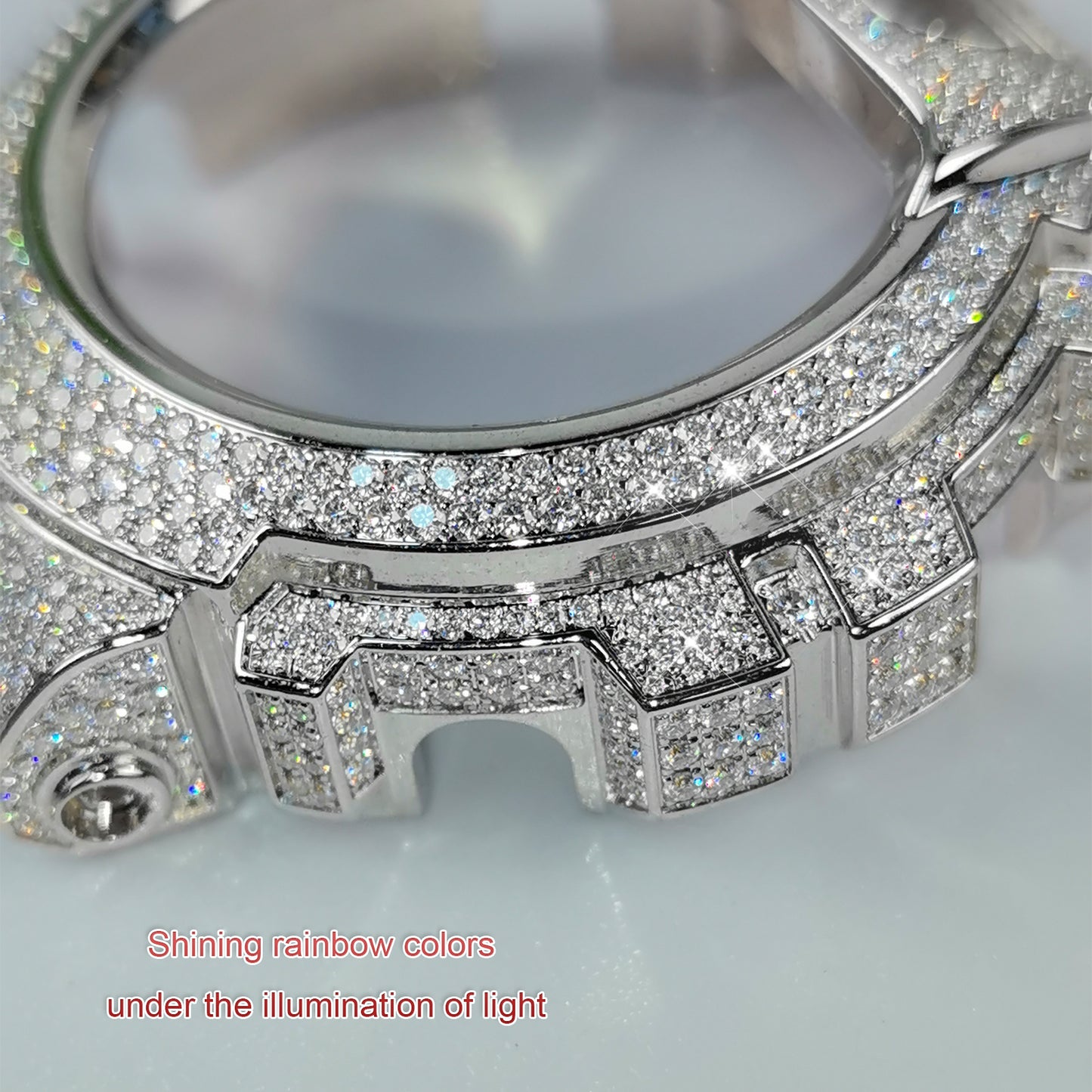 Modified watch Inlaid with earth grown diamonds watch case and band for  Casio wristwatch DW6900 Series