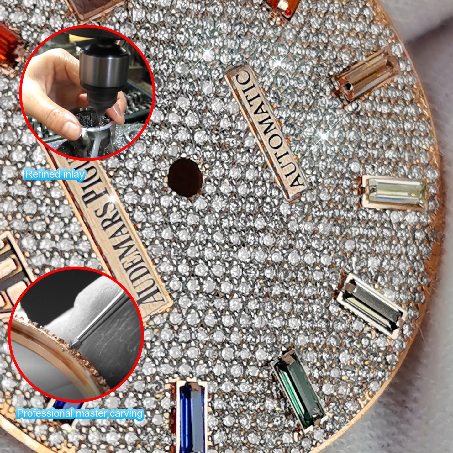 Inlaid with Earth Grown Diamonds Watch Dial for Audemars Piguet Royal Oak