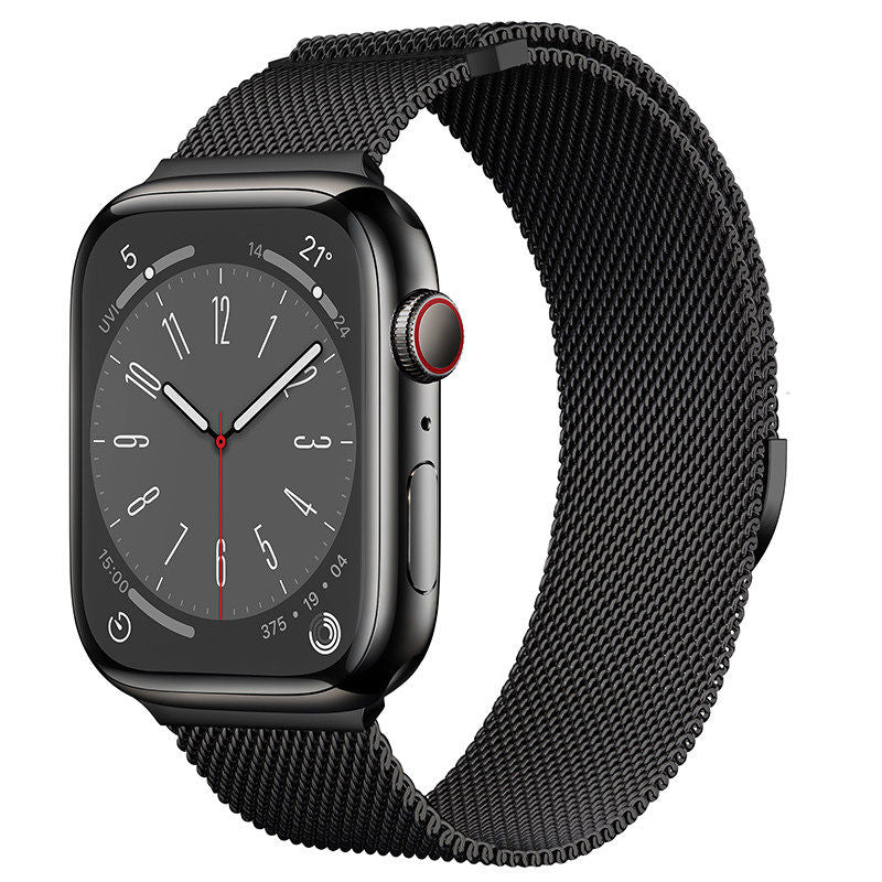 Original Titanium Milanese Loop Compatible with Apple Watch Bands 38mm 40mm 41mm 42mm 44mm 45mm 46mm 49mm for Women & Men, Magnetic Closure Adjustable Metal Strap for iWatch Series 11 10 9 8 7 6 5 4 SE2 3 Ultra