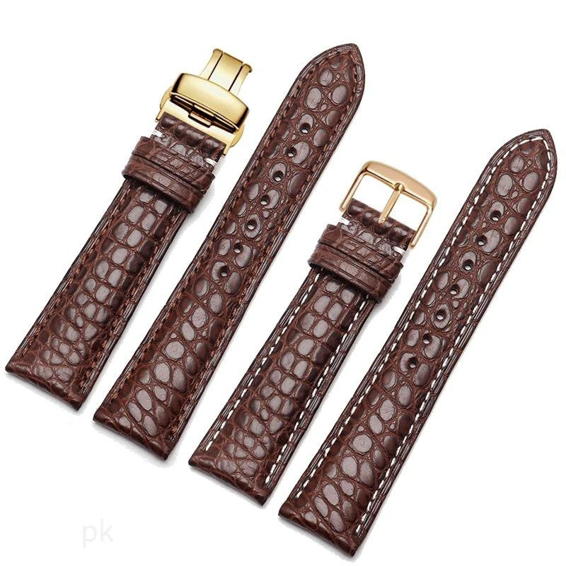Double-sided alligator leather strap compatible with Omega, IWC, Tissot, Longines, Jaeger-LeCoultre, Cartier, and Jaeger-LeCoultre genuine leather straps