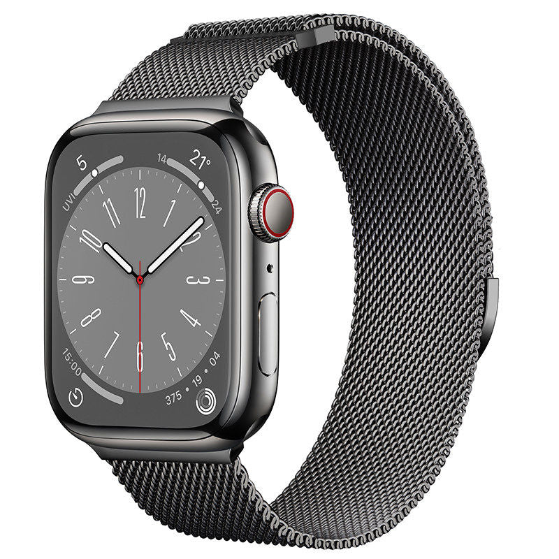Original Titanium Milanese Loop Compatible with Apple Watch Bands 38mm 40mm 41mm 42mm 44mm 45mm 46mm 49mm for Women & Men, Magnetic Closure Adjustable Metal Strap for iWatch Series 11 10 9 8 7 6 5 4 SE2 3 Ultra