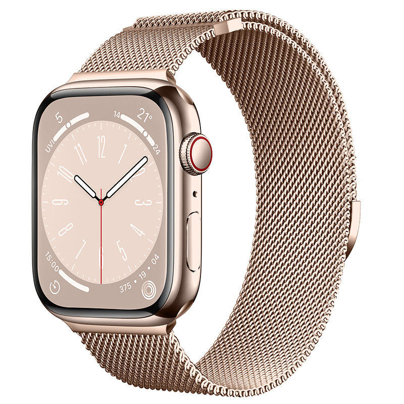 Original Titanium Milanese Loop Compatible with Apple Watch Bands 38mm 40mm 41mm 42mm 44mm 45mm 46mm 49mm for Women & Men, Magnetic Closure Adjustable Metal Strap for iWatch Series 11 10 9 8 7 6 5 4 SE2 3 Ultra