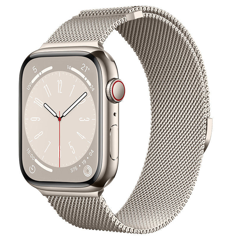 Original Titanium Milanese Loop Compatible with Apple Watch Bands 38mm 40mm 41mm 42mm 44mm 45mm 46mm 49mm for Women & Men, Magnetic Closure Adjustable Metal Strap for iWatch Series 11 10 9 8 7 6 5 4 SE2 3 Ultra